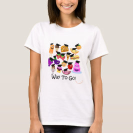 T-shirt Way 2 Go Cartoon Graduation Fun