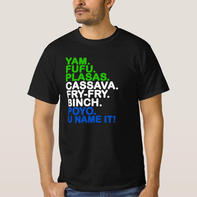 T-shirt WAY out Arts Freetown Sierra Leone African Food (Devant)