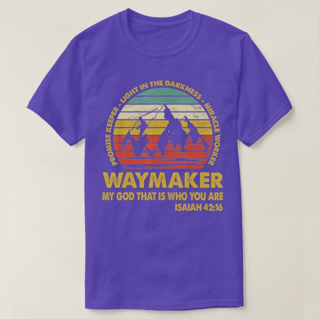 T-shirt Waymaker Miracle Worker Promesse Keeper Christian  (Design devant)