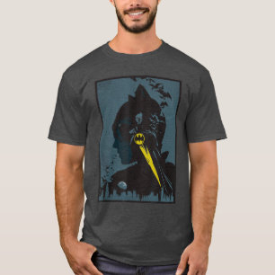 T-shirt WB100 DC Comics Batman Classique Catwoman Skyline 