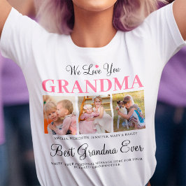 T-shirt We Love You GRANDMA de Grandkids Photo Collage