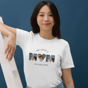 T-shirt We Love You Maman Custom Mothers Day 3 Photo Colla
