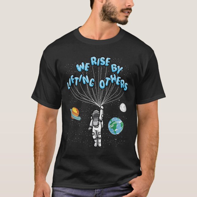 T-shirt We Rise Motivational Quote - Clic Fit, Short Sleev (Devant)