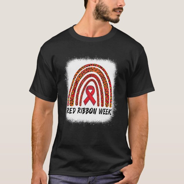 T-shirt We Wear Red For Red Ribbon Week Awareness Rainbow  (Devant)