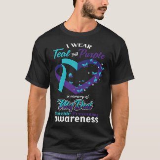 T-shirt Wear Teal Purple Dad Suicide Awareness Mental Heal