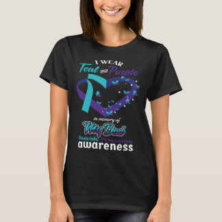 T-shirt Wear Teal Purple Dad Suicide Awareness Mental Heal