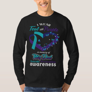 T-shirt Wear Teal Purple Dad Suicide Awareness Mental Heal