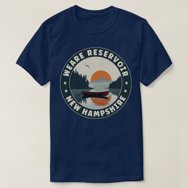 T-shirt Weare Réservoir New Hampshire coucher de soleil (Design devant)