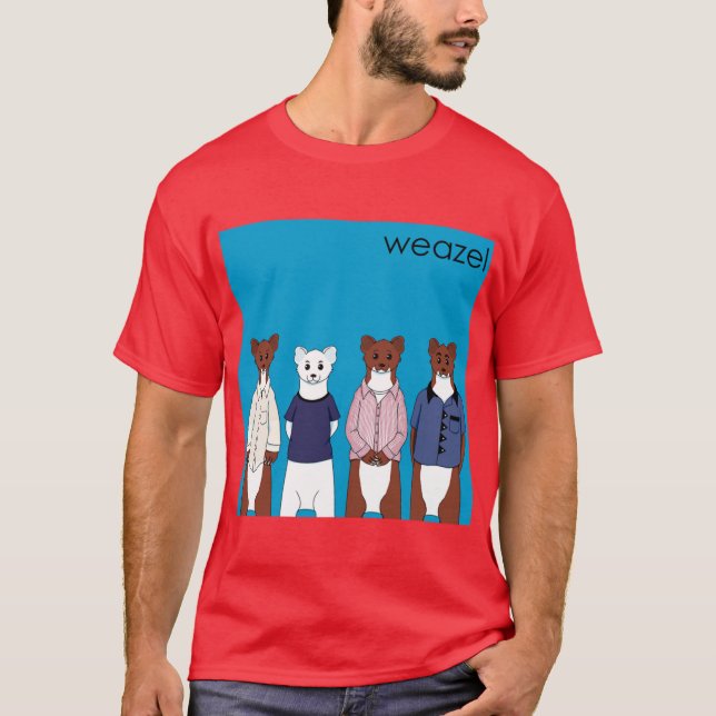 T-shirt Weasel Blue Album funny friends (Devant)