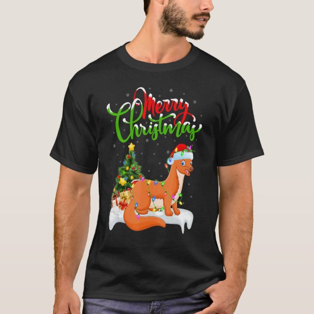 T-shirt Weasel   Xmas Decorations Santa Weasel Christmas (Devant)