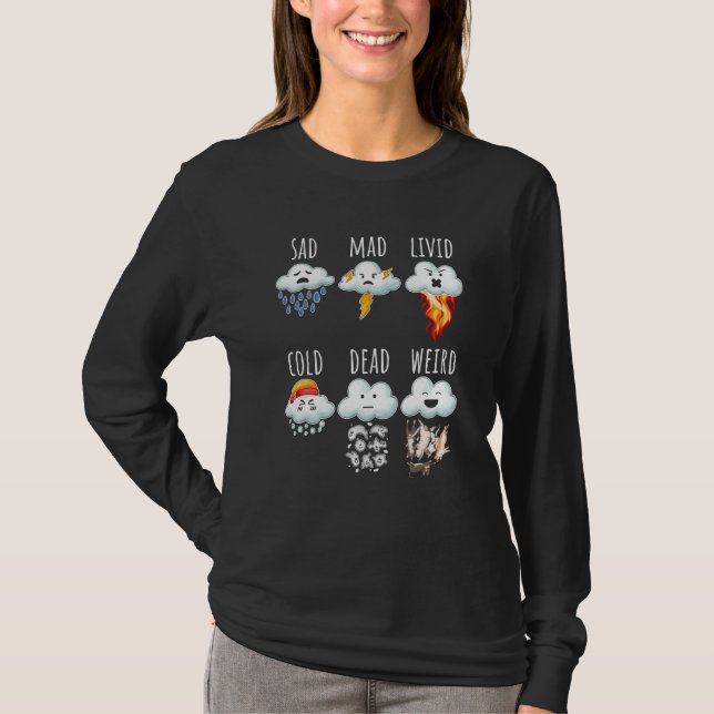 T-shirt Weather Clouds Differences Report Weather Forecast (Devant)