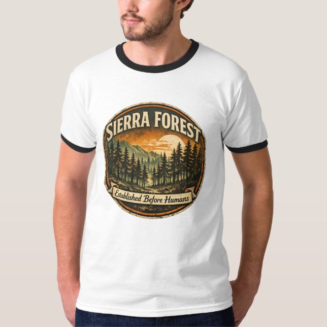 T-shirt Weathered Sierra Forest-Established Before Humans (Devant)