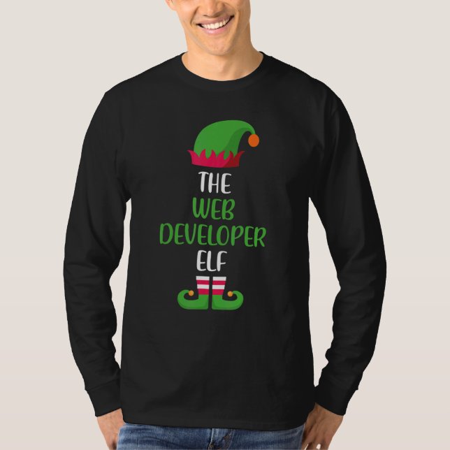 T-shirt Web Developer Elf Family Matching Group Christmas  (Devant)