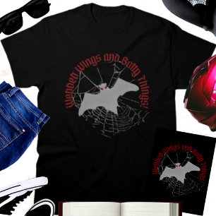 T-shirt Webbed Wings & Batty Things Halloween Vampire Bat