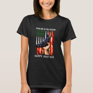 T-shirt Weed Drapeau Américain Étincelle Un Pour La Libert