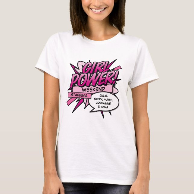 T-shirt Week-end de filles GIRL POWER personnalisé (Devant)