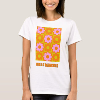 T-shirt Week-end entre filles tenue de bachelorette rétro 