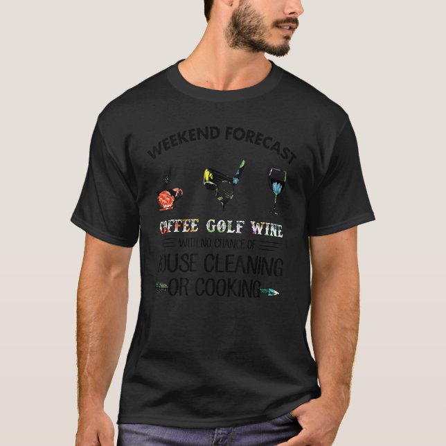 T-shirt Week-end Prévision Café Golf Vin Golf (Devant)