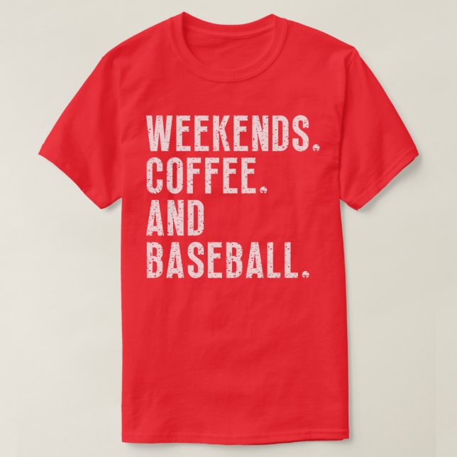 T-shirt Week-ends Café et Baseball 28 (Design devant)