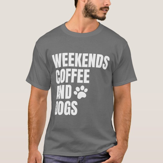 T-shirt Week-ends Café et Chiens garçon de famille (Devant)