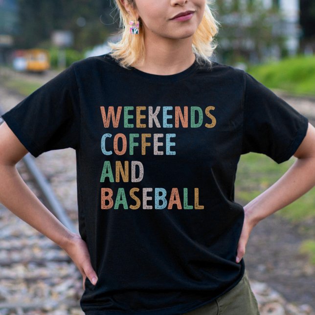 T-shirt Week-ends Café et maman de baseball (Créateur téléchargé)