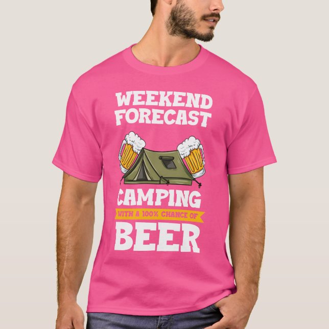 T-shirt Weekend Forecast Camping With A Chance Of Beer boy (Devant)