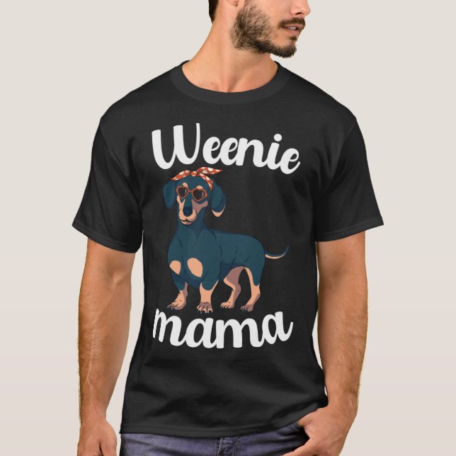 T-shirt Weenie Mama Dachshund Weiner Dog Mothers Day (Devant)
