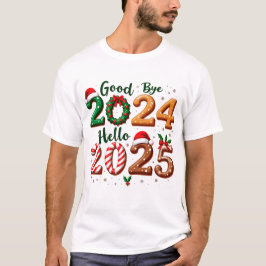 T - Shirt Weihnachten Auf Wiedersehen 2024 Hallo 2
