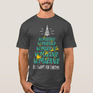 T-shirt Weimaraner Noël Chien de race Noël cadeau de Noël