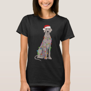 T-shirt Weimaraner Noël lumières Noël Amoureux des chiens