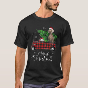 T-shirt Weimaraners Chien Ride Rouge Camion Noël Chien drô