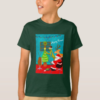 T-shirt Weird Friends Père Noël joue aux jeux vidéo Noël