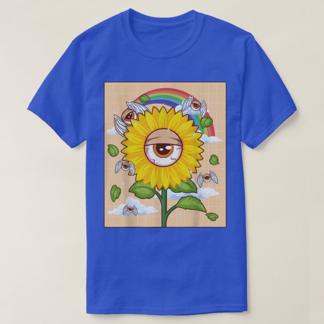 T-shirt Weirdcore esthétique Kawaii Tournesol Oeil ailé (Design devant)