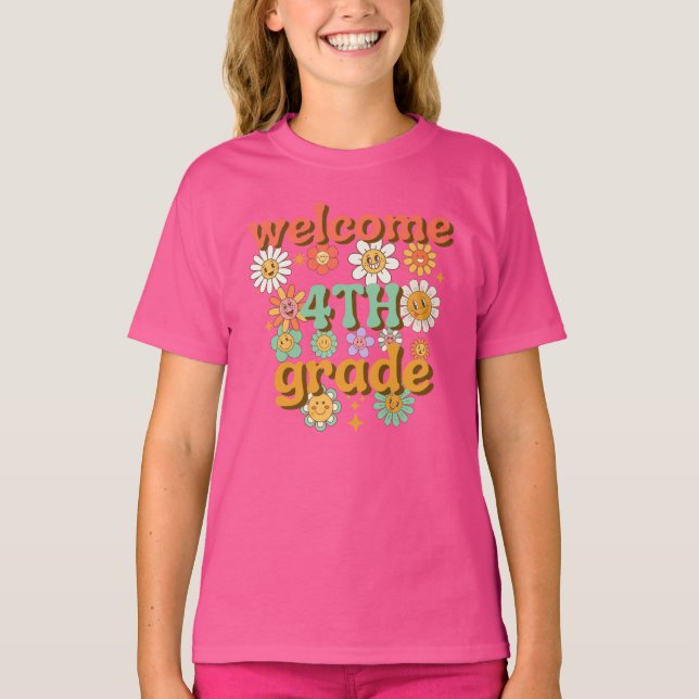 T-SHIRT WELCOME 4TH GRADE  BACK TO SCHOOL FIRST DAY SCHOOL (Devant)