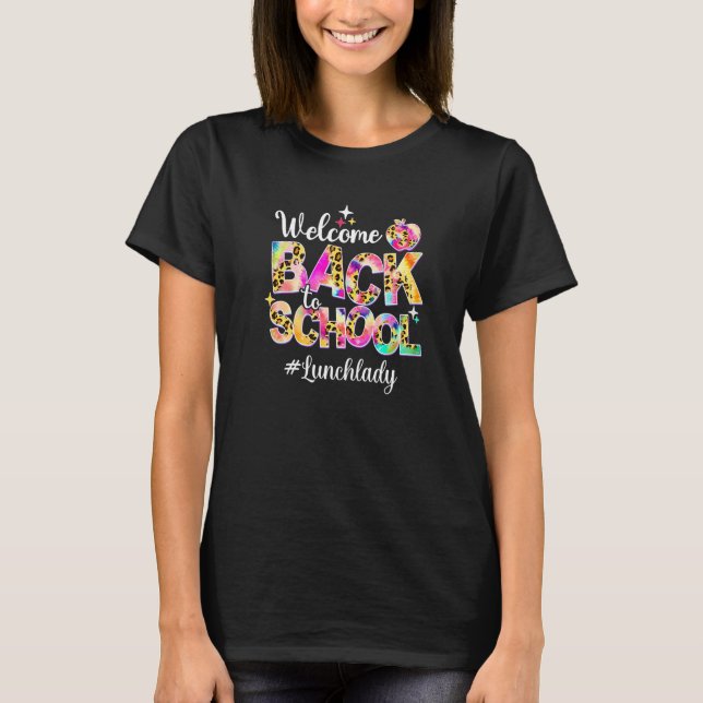T-shirt Welcome Back To School Lunch Lady Peace Love Lunch (Devant)