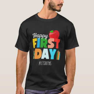 T-shirt Welcome Back To School Rainbow   Happy First Day S