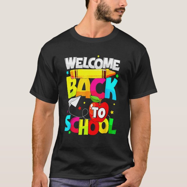 T-shirt Welcome Back To School  Student Teacher Love Kid (Devant)