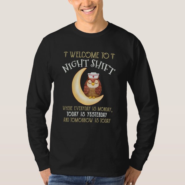 T-shirt Welcome To Night Shift Nurse Retro Love Stethoscop (Devant)