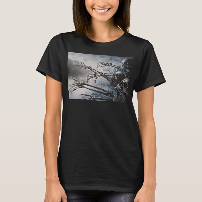 T-shirt Welcome Undead Zombie Skeleton effrayant Éffrayant (Devant)