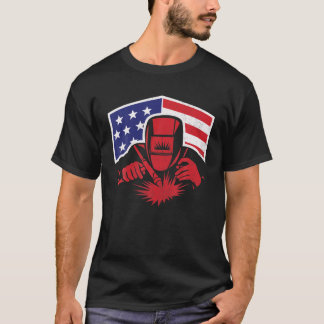 T-shirt Welder American Flag USA Patriotic Welder
