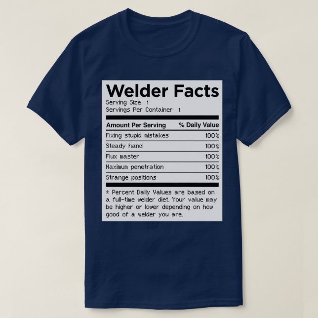 T-shirt Welder Facts Drôle Soudure (Design devant)