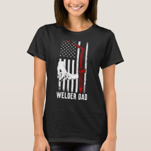 T-shirt Welder Papa Souder Torch Patriotique Américain Us 