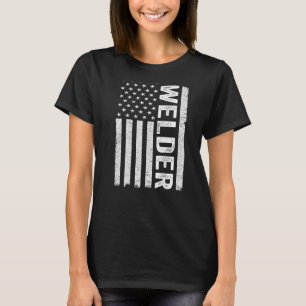 T-shirt Welder Patriotic USA American Flag Soudage Vintage