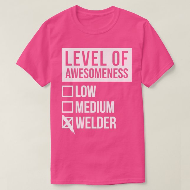 T-shirt WelderAmusant Niveau De Compréhension Soudure À Fa (Design devant)