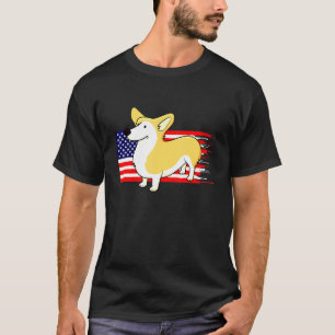 T-shirt Welsh Corgi Drapeau Américain Chien Quatre Juillet