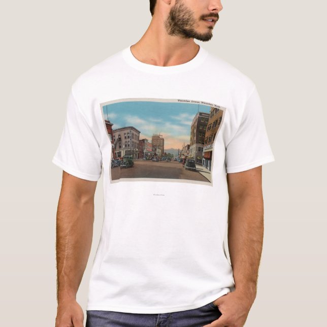 T-shirt Wenatchee, WAView d'avenue de Wenatchee (Devant)