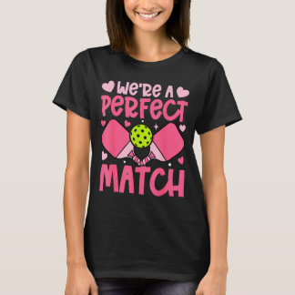 T-shirt Were A Match Pickleball Couple Paddle Hearts Valen