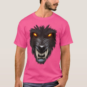 T-shirt Werewolf Face Full Moon Scary Wolf Spooky Hallowee