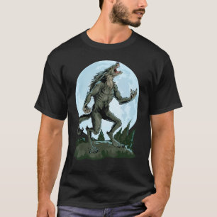 T-shirt Werewolf Hurling À La Pleine lune Déplaisante Lune