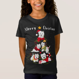 T-Shirt West Highland White Terrier Westie Arbre de Noël